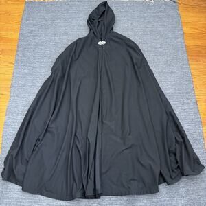 Vintage Moresca Cloak Cape Small Black Medieval Renaissance D and D Wizard Heavy